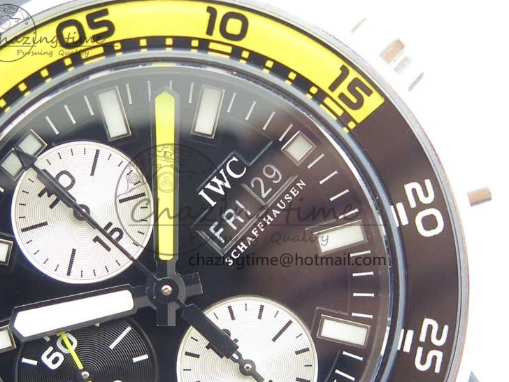 MIROTIME 0216 Aquatimer Chrono IW376702 SS BLS 1:1 Best Edition Black Dial on Black Rubber Strap A WellDesigned 7105